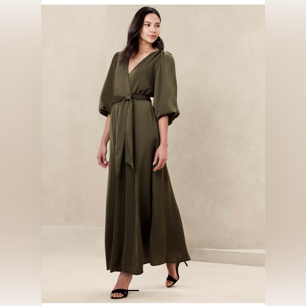 Banana Republic satin wrap dress